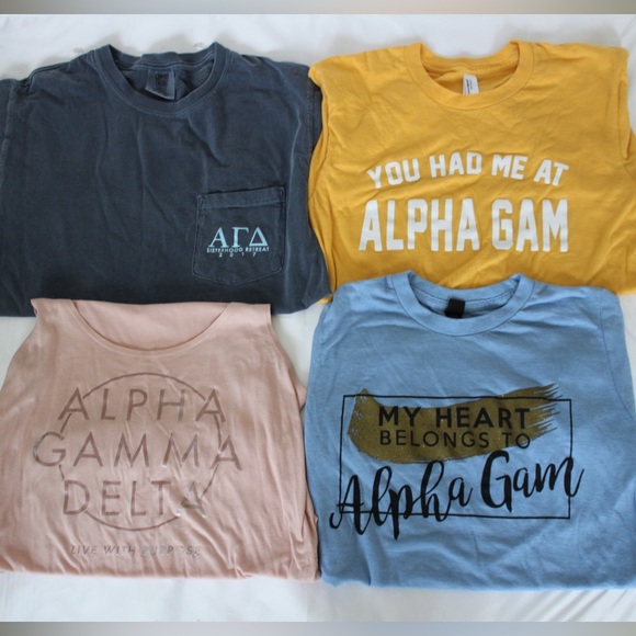 Bundle of Alpha Gamma Delta T-Shirts Alpha Gam Tees - Picture 1 of 9